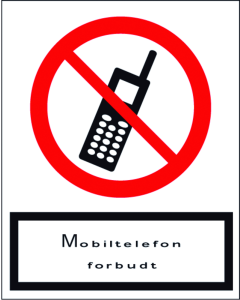 Mobiltelefon forbudt - Folie